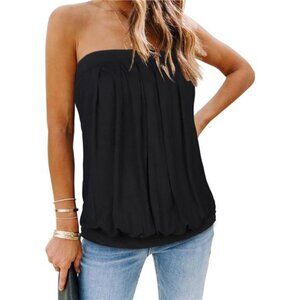 Women's Tube Tops Summer Casual Bandeau Tank Casual Strapless Blouse